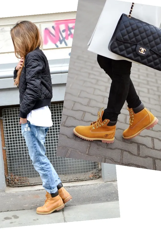 Ripped Jeans or Skinny Jeans with Bomber Jacket and Timberlands — Timberland Boots Outfits