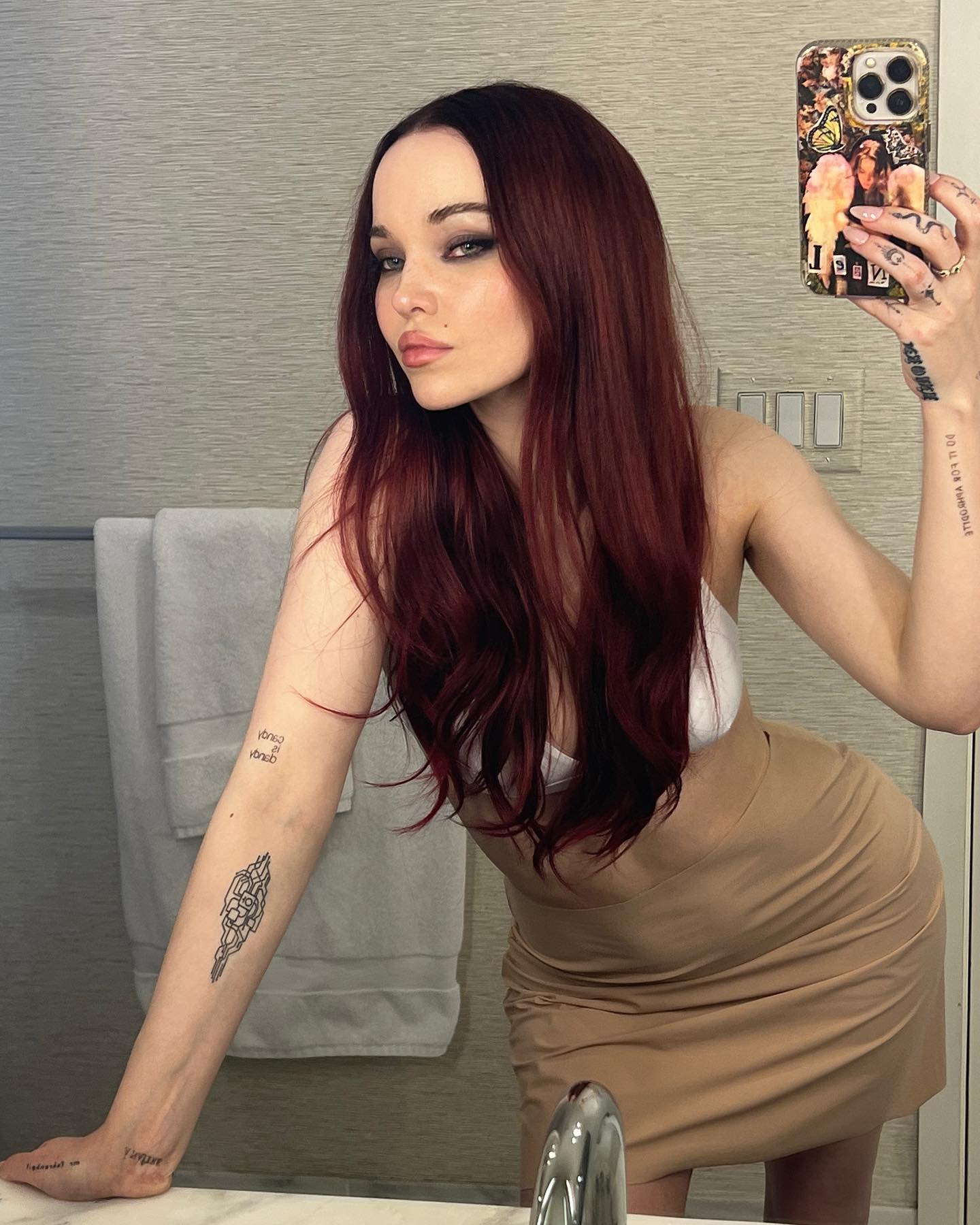 Visual Idea — Featuring A Side Parting And No Bangs — Cherry Cola Hair Color
