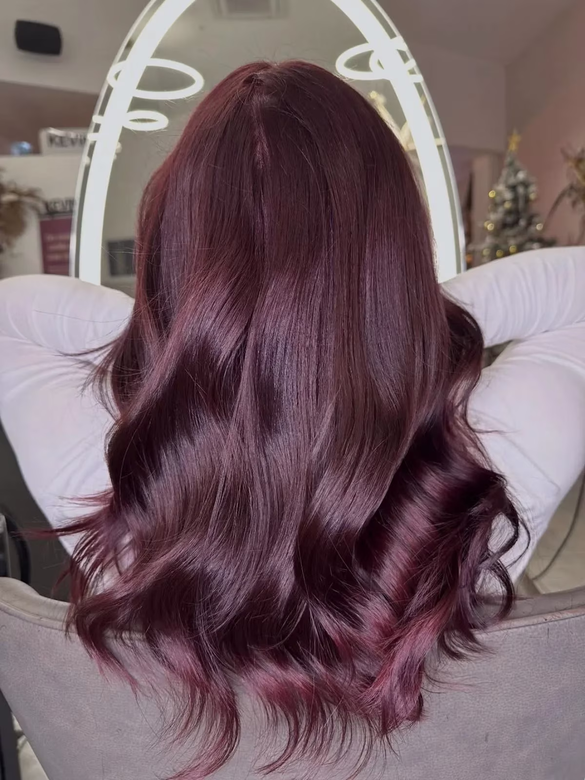 Back View Visual Idea — Burgundy Hair Color