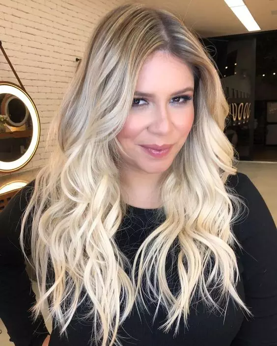Platinum Blonde with Root Shadow Platinum Blonde with Root Shadow — Icy Blonde Hair