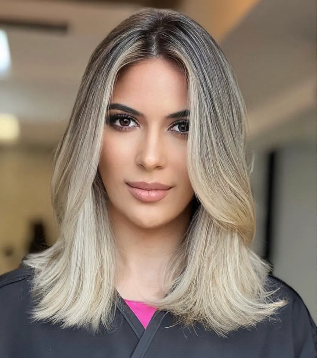 Icy Blonde with Blended Highlights Icy Blonde with Blended Highlights — Icy Blonde Hair
