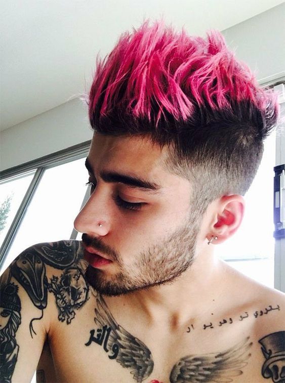 Dark Brown With Bright Pink Highlights Visual Idea Dark Brown With Bright Pink Highlights Visual Idea — Winter Haircuts for Men