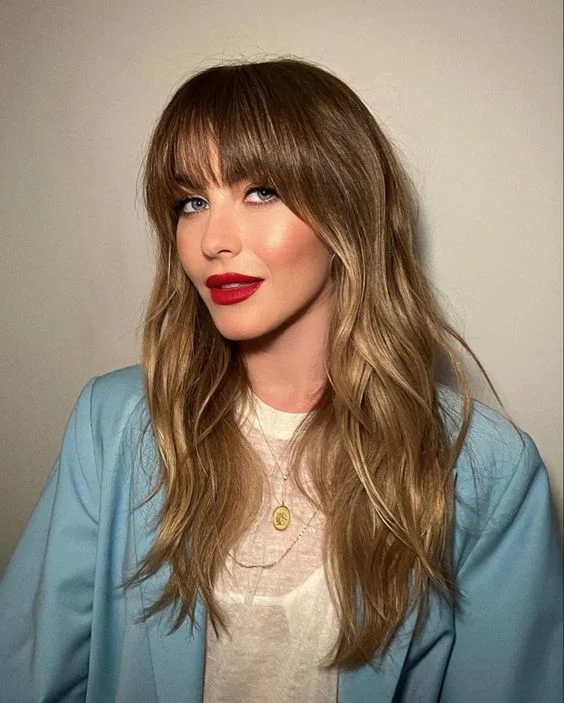 Shoulder-Length Shag With Fringe — Winter Haircuts for Thin Hair
