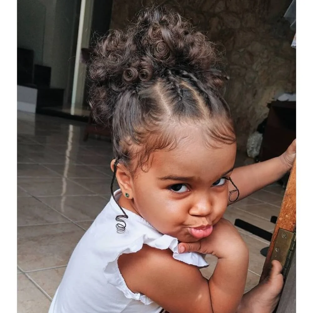 Dark Brown Visual Idea — Winter Hairstyles for Kids