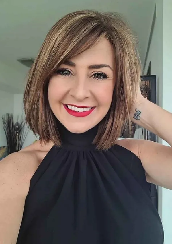 Visual Idea — A Medium Brown Winter Hairstyles for Women Over 50