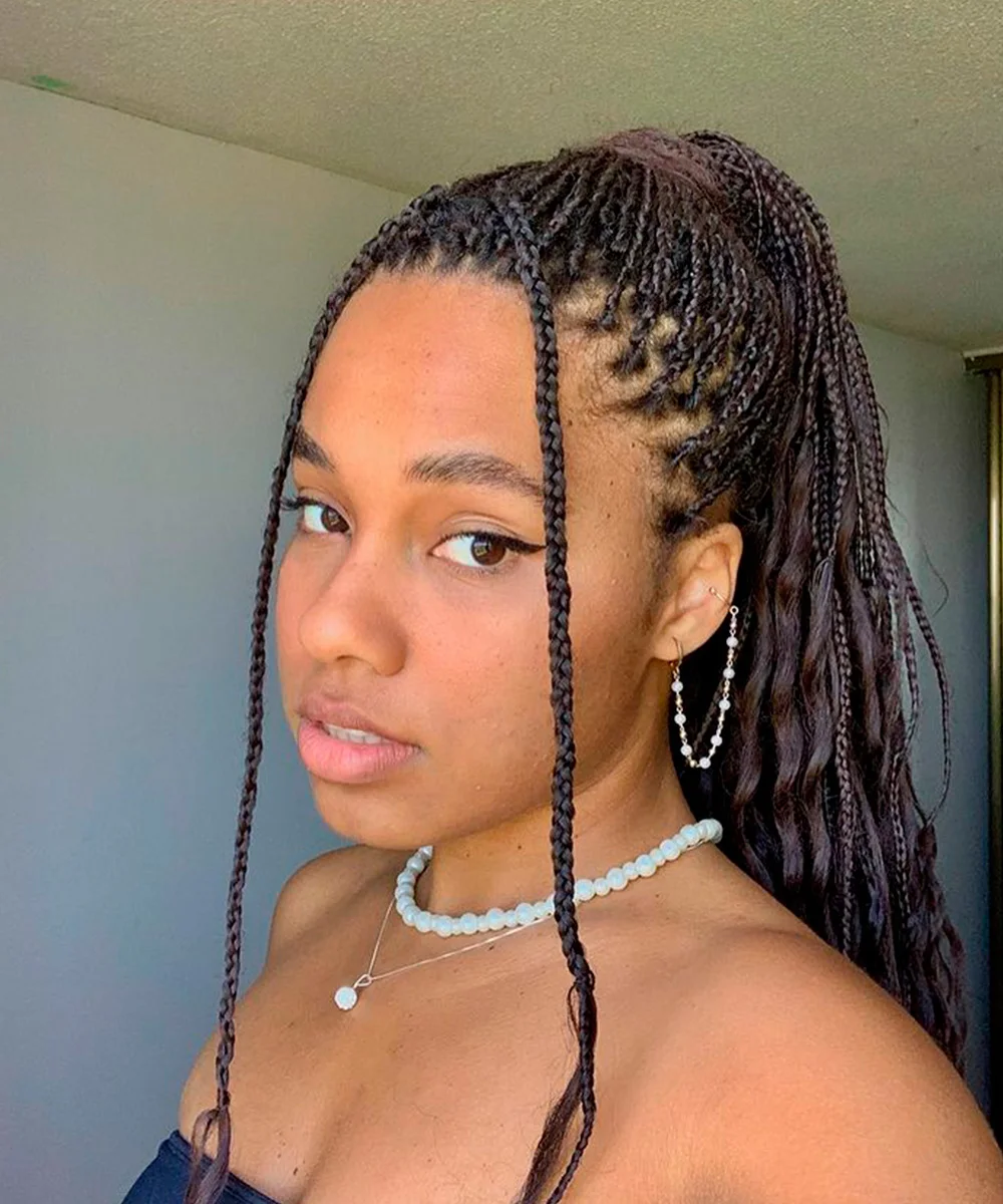 Micro Braids Into High Ponytail — Winter Braided Hairstyles