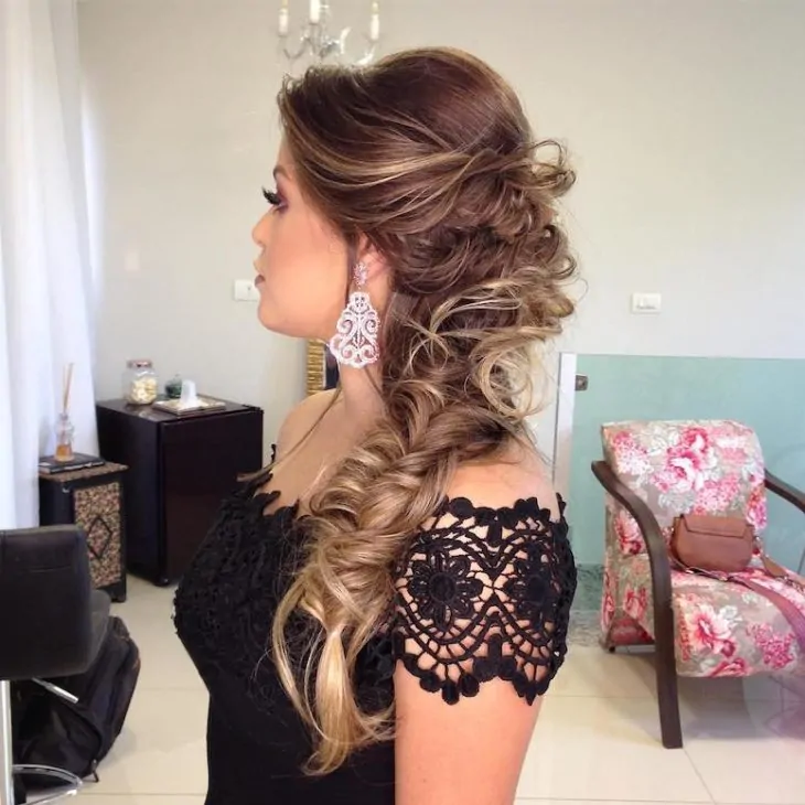 Side-Swept Updo with Intricate Braid — Winter Updos