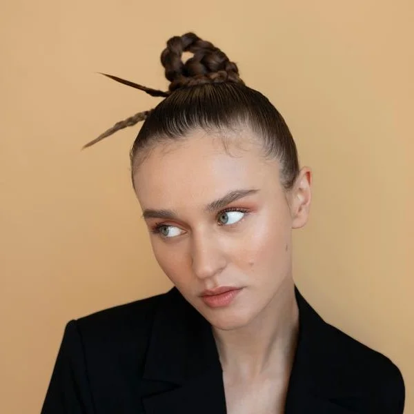 Dark Brown Intricate Braided Bun — Winter Date Night Hairstyles