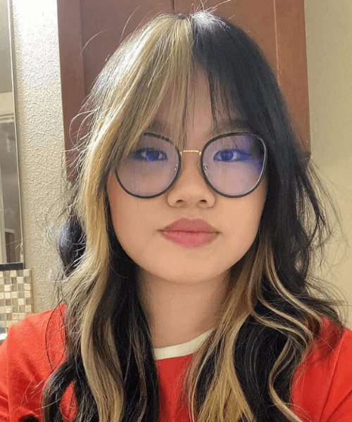Two-Tone Collarbone Cut — Winter Hairstyles for Round Faces