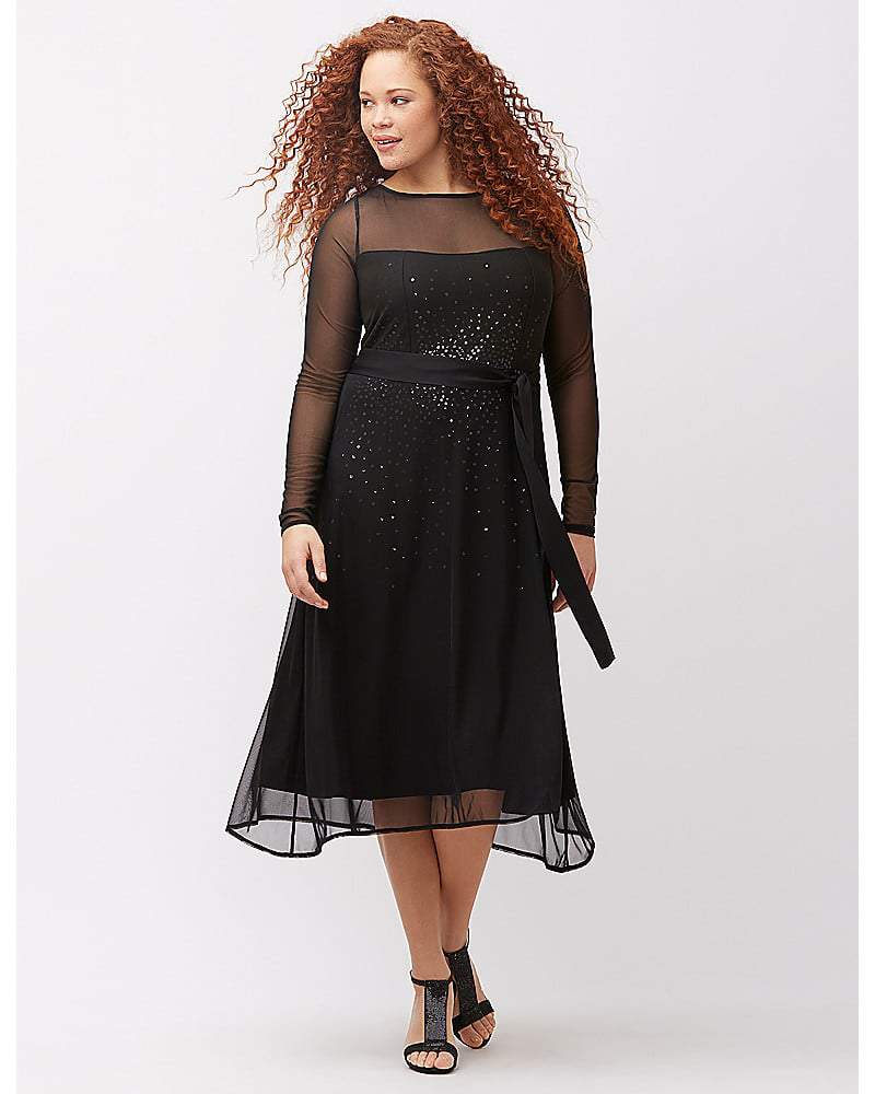 Sequin Underlay Mesh Overlay Dress Sequin Underlay Mesh Overlay Dress — Mesh Dress Ideas