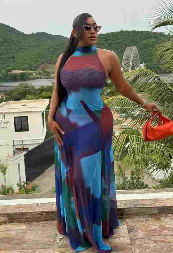 Abstract Print Halter Neck Mesh Maxi Dress Abstract Print Halter Neck Mesh Maxi Dress — Mesh Dress Ideas