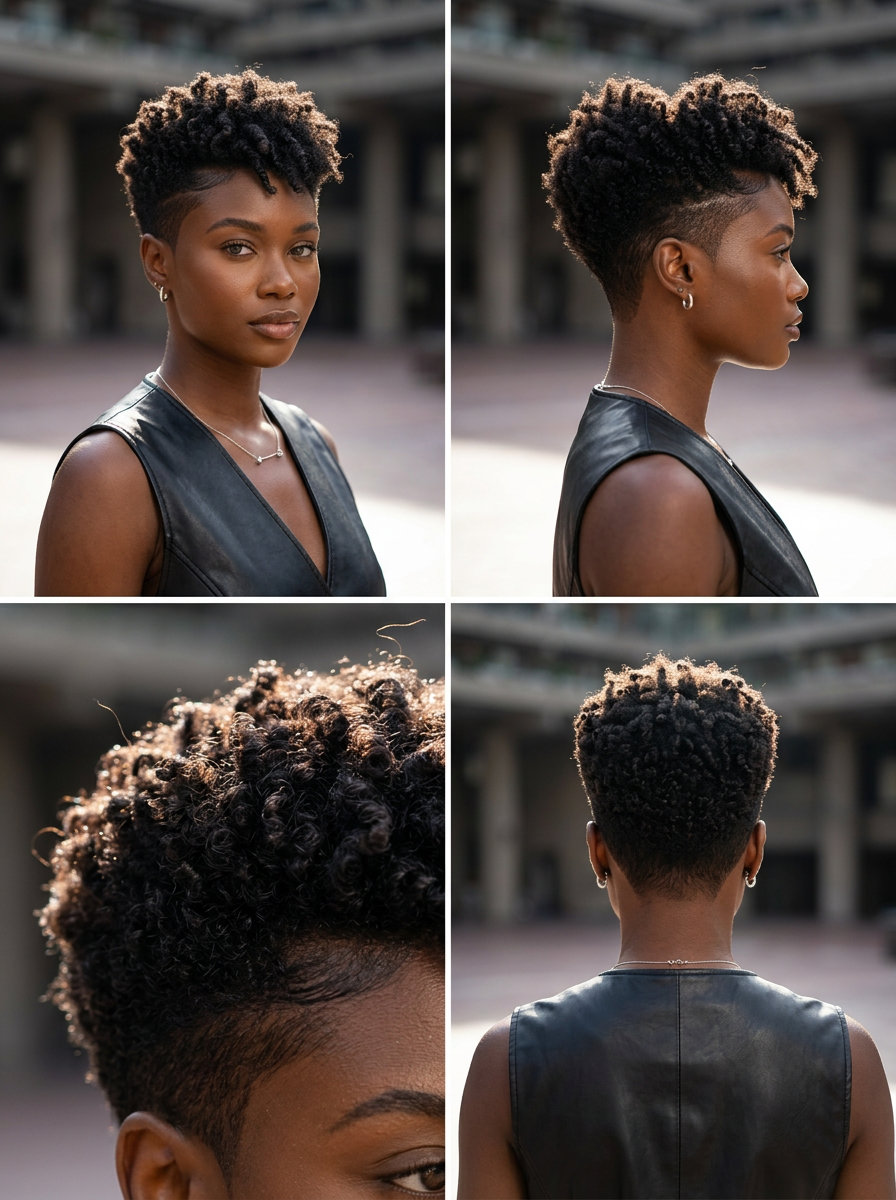Midnight Espresso Tapered Cut: Edgy Summer Hair short midnight espresso tapered haircut with defined coils and sharp edges for summer