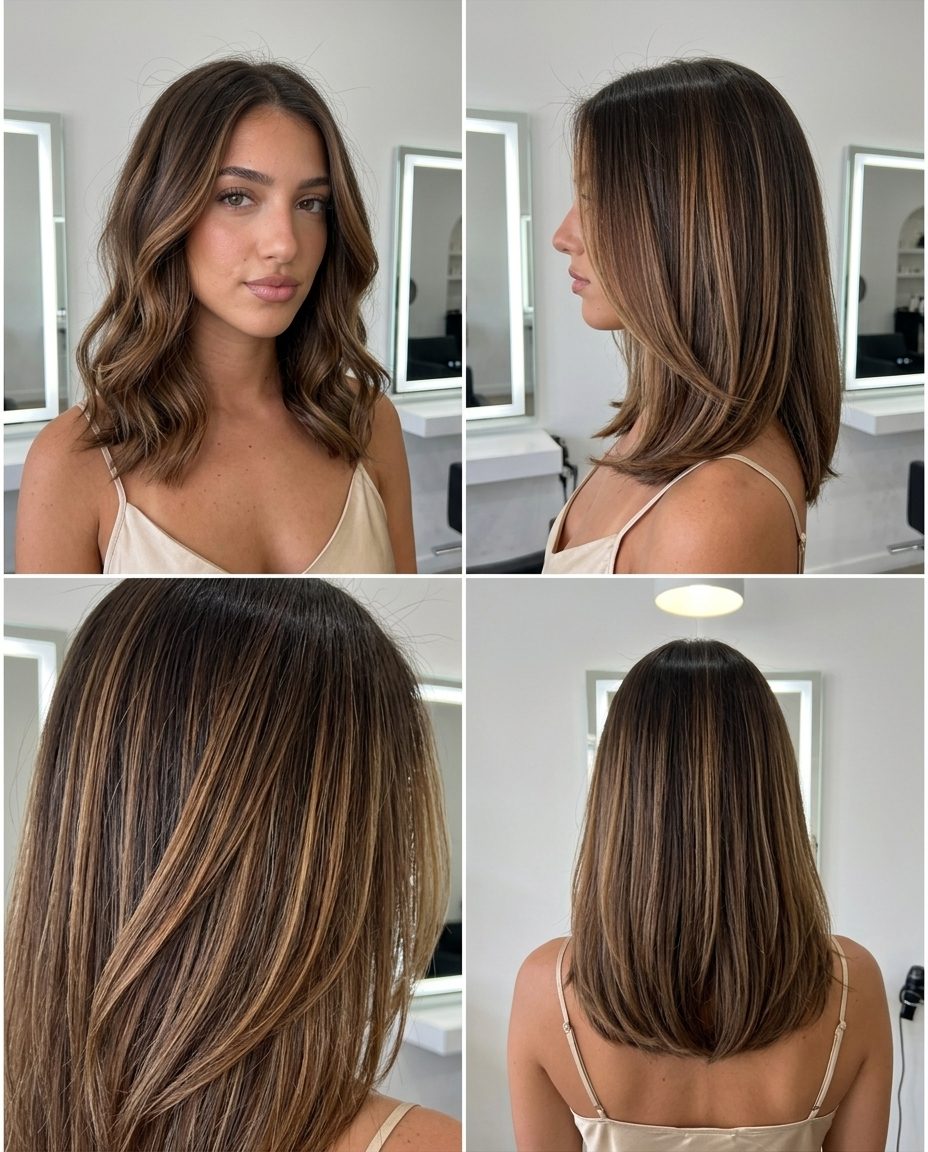 Mocha Air Touch Balayage 2026 long layered mocha balayage with espresso & caramel melts, air touch technique — rich sophisticated look