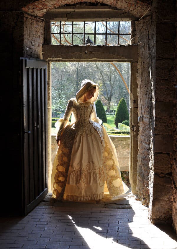 Cream Ornate Dress with Full Skirt — Modern Victorian Dresses