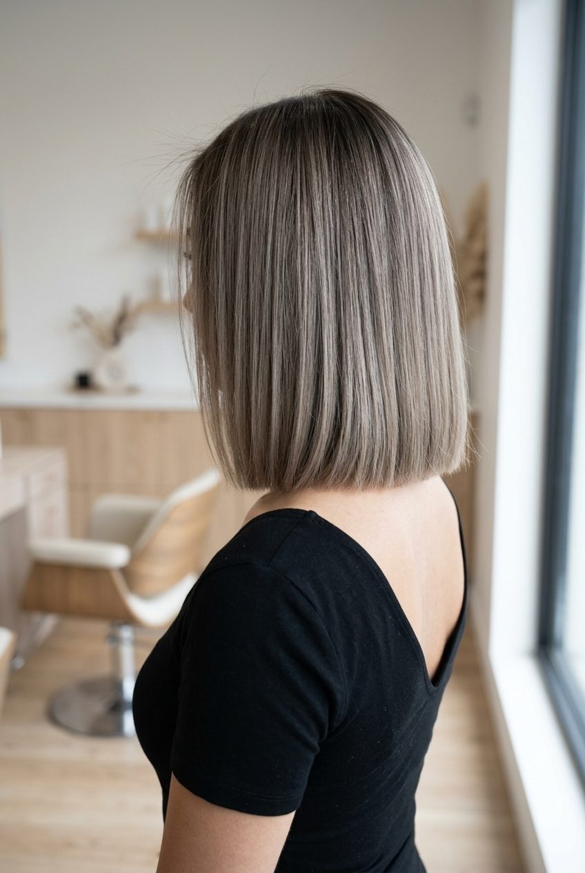 Mushroom Bronde Bob Hair 2026 short mushroom bronde with ash brown & beige tones, micro-balayage, for summer hair color ideas 2026