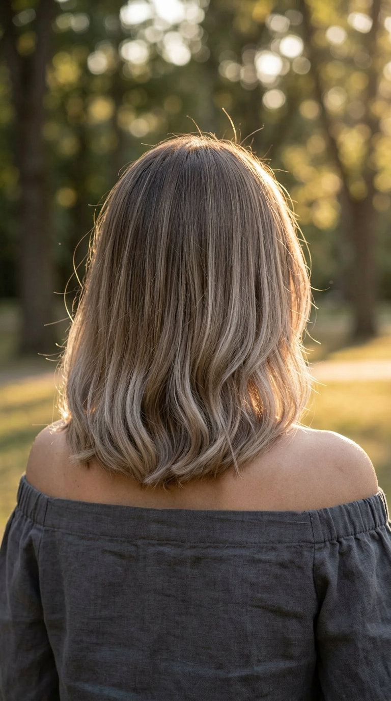 Mushroom Bronde Bob 2026: Effortless Ombré Summer medium bob haircut with mushroom bronde ombré, cool beige ends, and wispy layers for summer