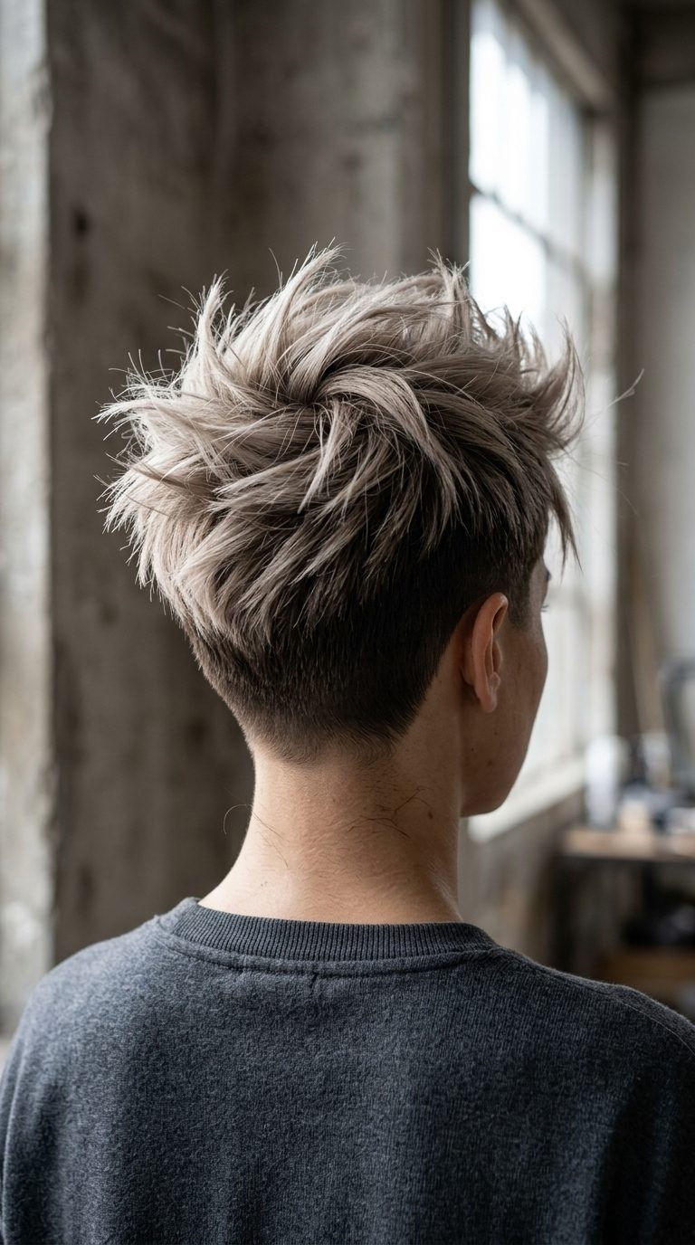 Edgy Mushroom Sand Pixie with Undercut 2026 short-to-medium textured pixie with mushroom sand blonde, sharp undercut, micro-fringe — edgy
