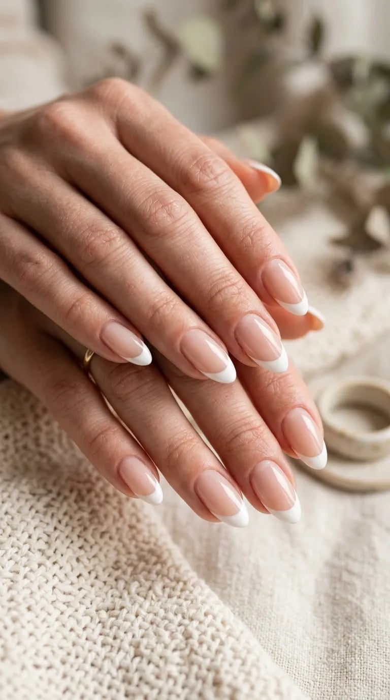 Classic French Manicure Short Oval Nails Classic French Manicure Short Oval Nails — Nails Easy Ideas