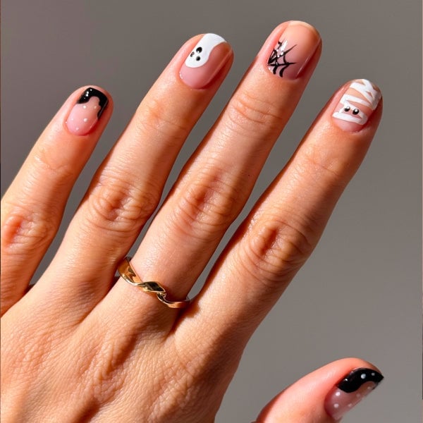 Halloween Themed Short Square Nails Halloween Themed Short Square Nails — Nails Easy Ideas