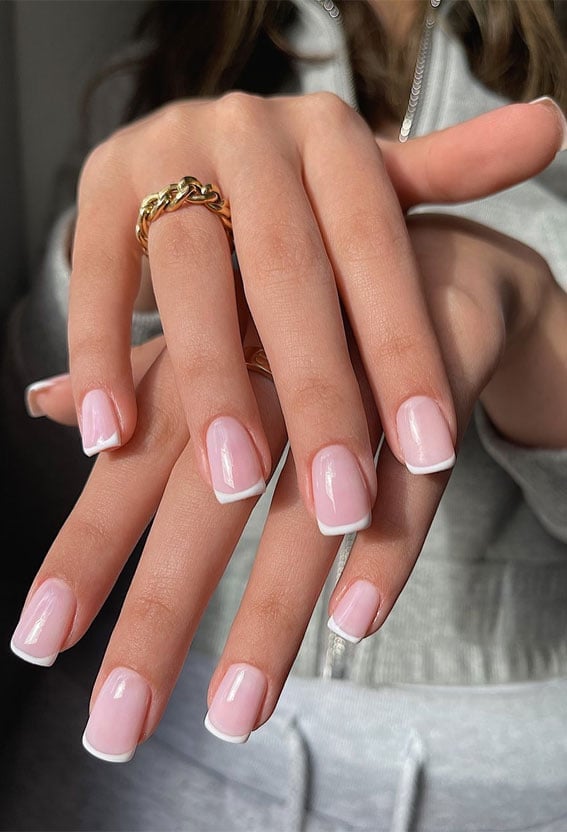 Perfect Thin French Tip Short Square Nails Perfect Thin French Tip Short Square Nails — Nails Easy Ideas