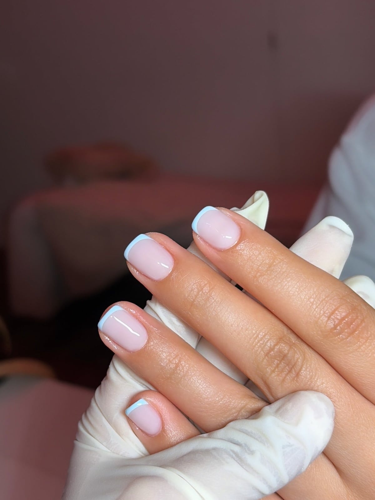 Pastel Blue French Tip Short Square Nails Pastel Blue French Tip Short Square Nails — Nails Easy Ideas