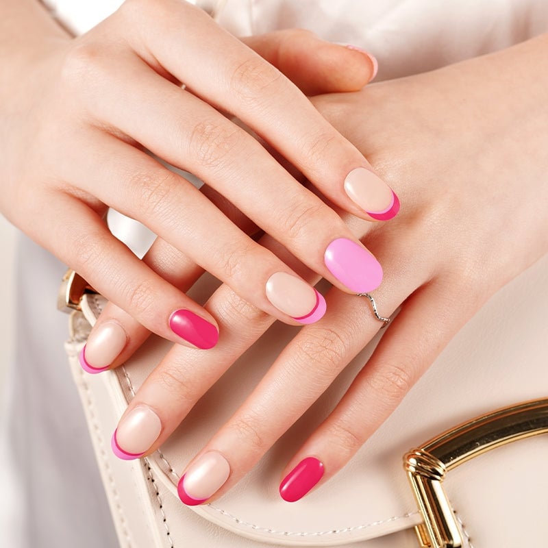 Nude Almond Nails With Pink French Tips Nude Almond Nails With Pink French Tips — Nails Easy Ideas