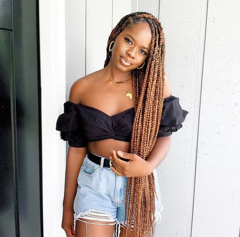 Long Honey Blonde Box Braids — Natural Hair Black Women Styles