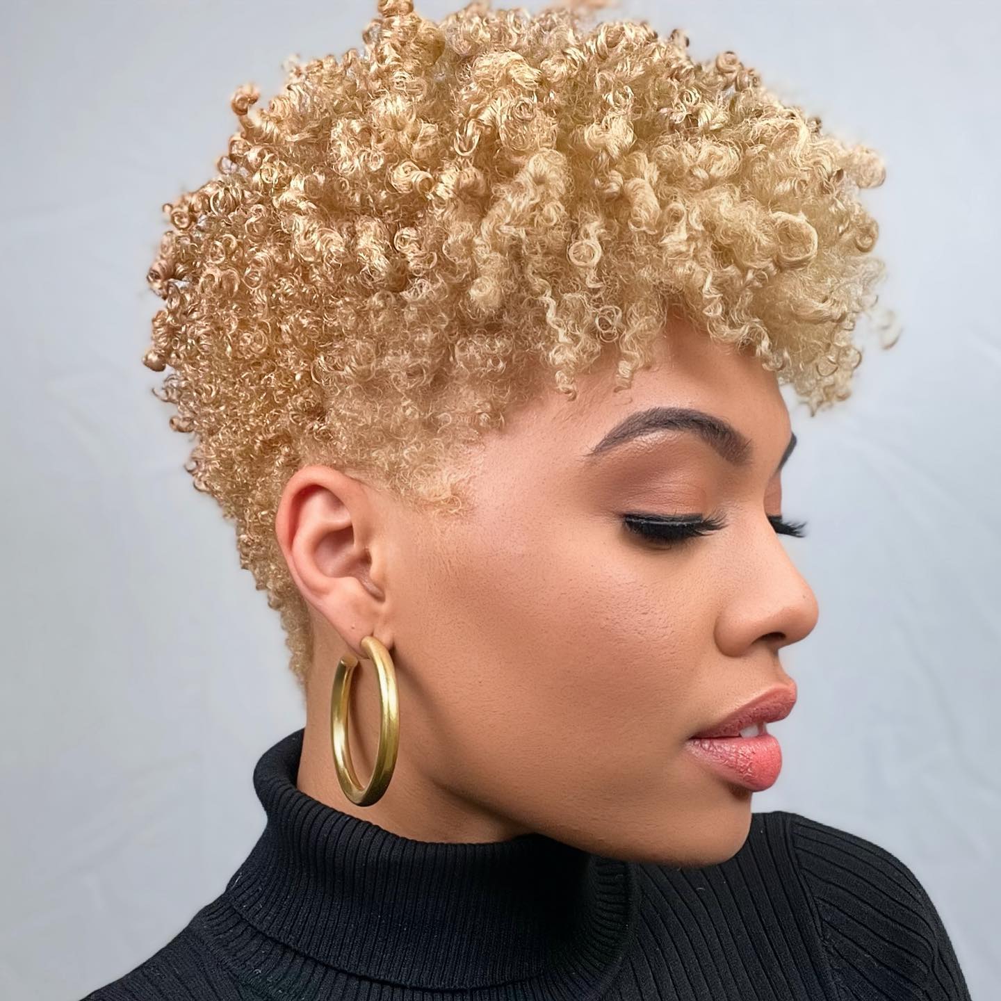 Short Layered Blonde Afro — Natural Hair Black Women Styles