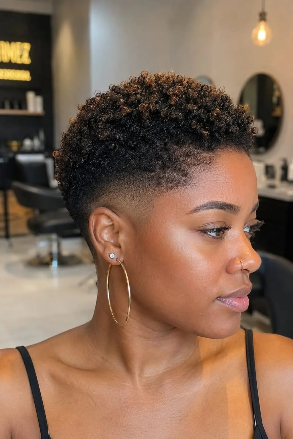 Short Crop With Fade and Texture — Natural Hair Black Women Styles
