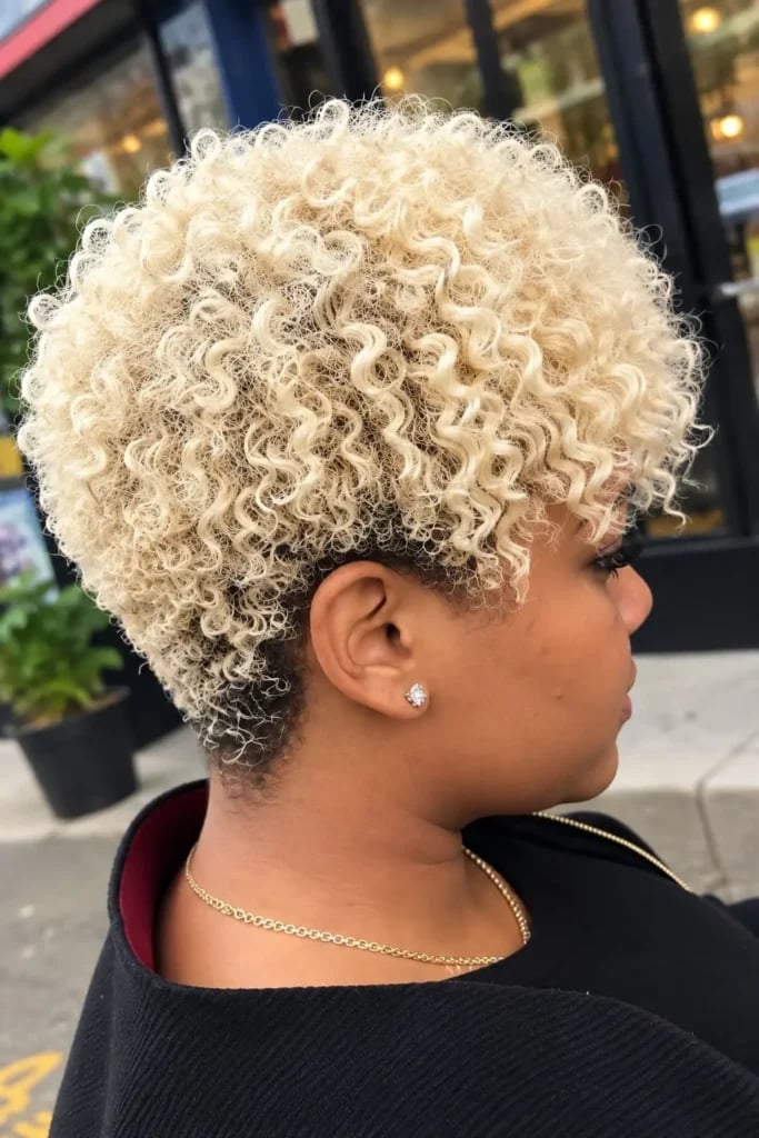 Short Pixie Cut With Platinum Blonde — Natural Hair Black Women Styles