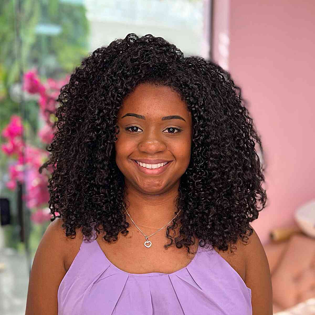 Shoulder Length Layered Curls — Natural Hair Black Women Styles