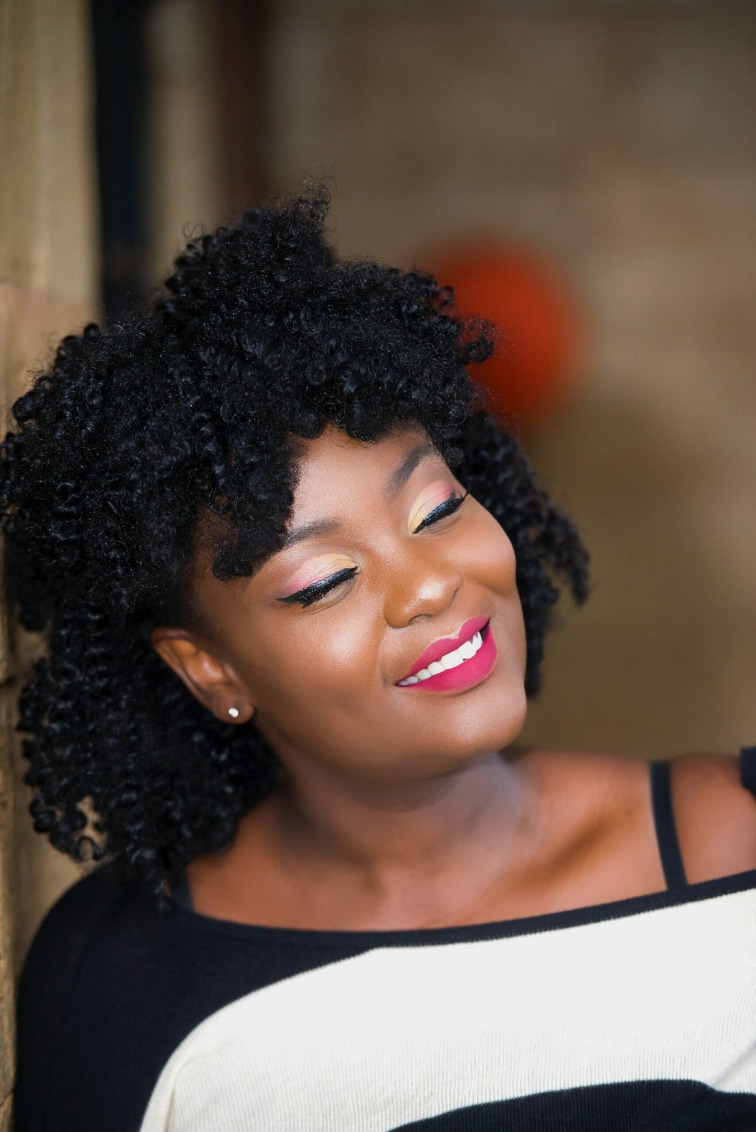Shoulder Length Layered Black Curls With Air Dried — Natural Hair Black Women Styles
