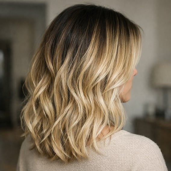 Dark Blonde With Root Shadow, Collarbone Dark Blonde With Root Shadow, Collarbone — Natural Hair Color Styles