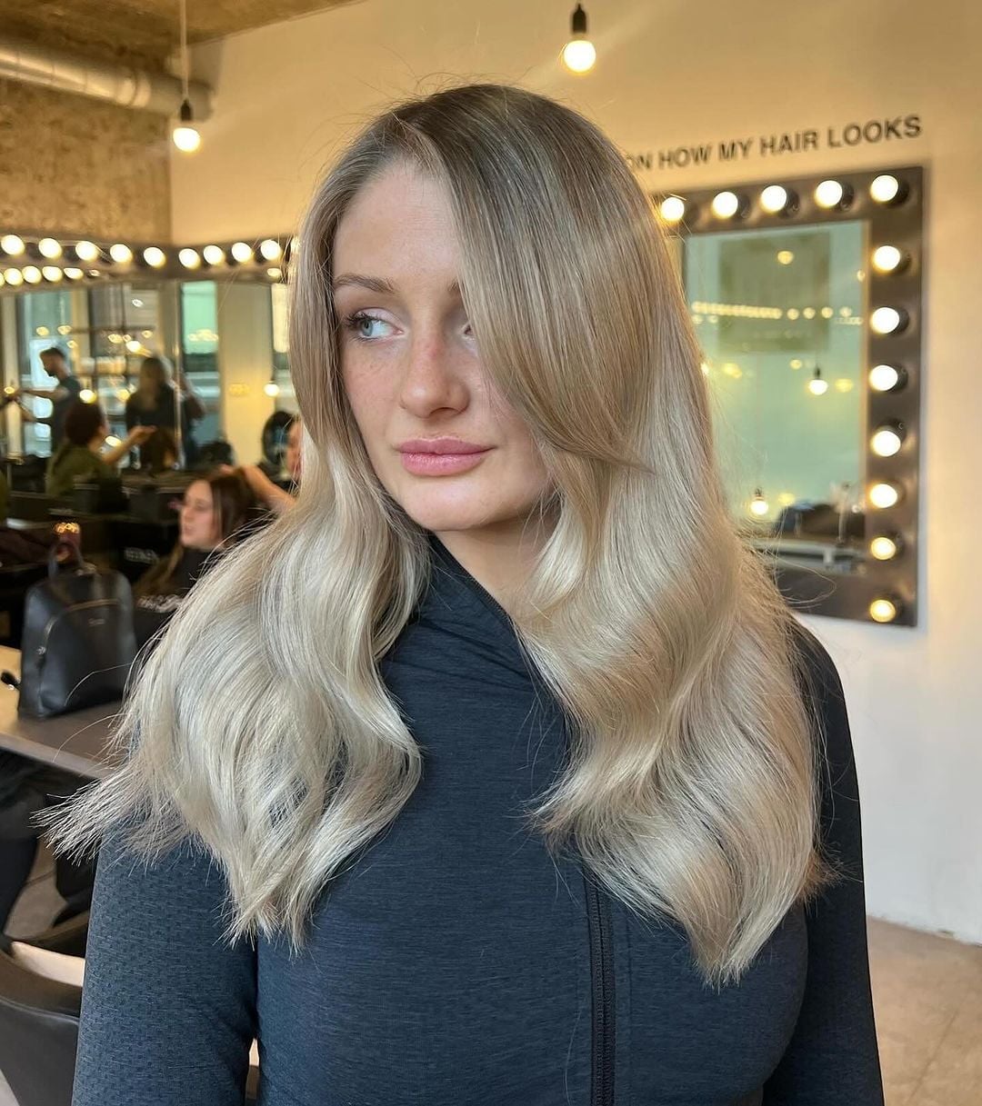 Cool Ash Blonde With Curtain Bangs Cool Ash Blonde With Curtain Bangs — Natural Hair Color Styles