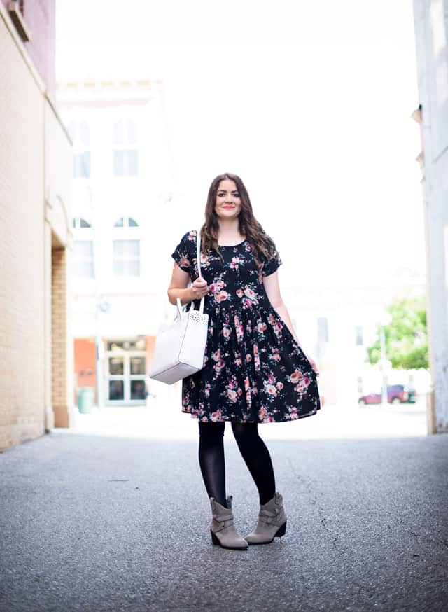 Black Pink Green Floral Fit and Flare Dress Black Pink Green Floral Fit and Flare Dress — Pattern Dress Ideas