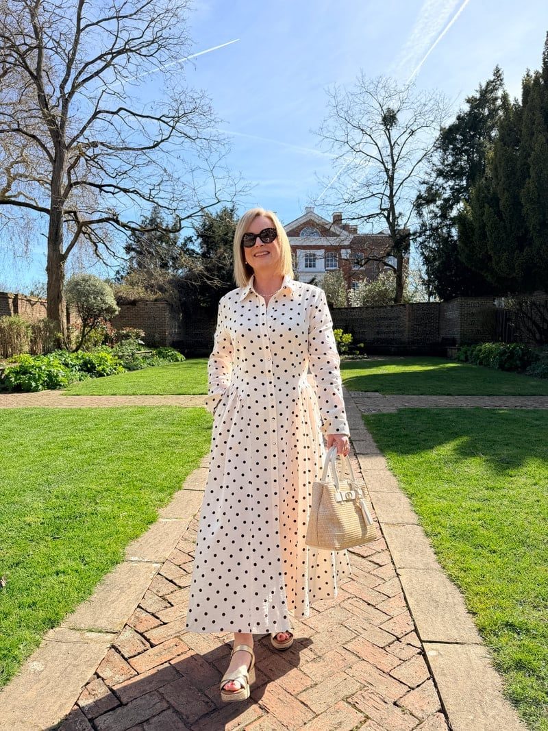Cream Black Polka Dot Maxi Shirt Dress Cream Black Polka Dot Maxi Shirt Dress — Pattern Dress Ideas