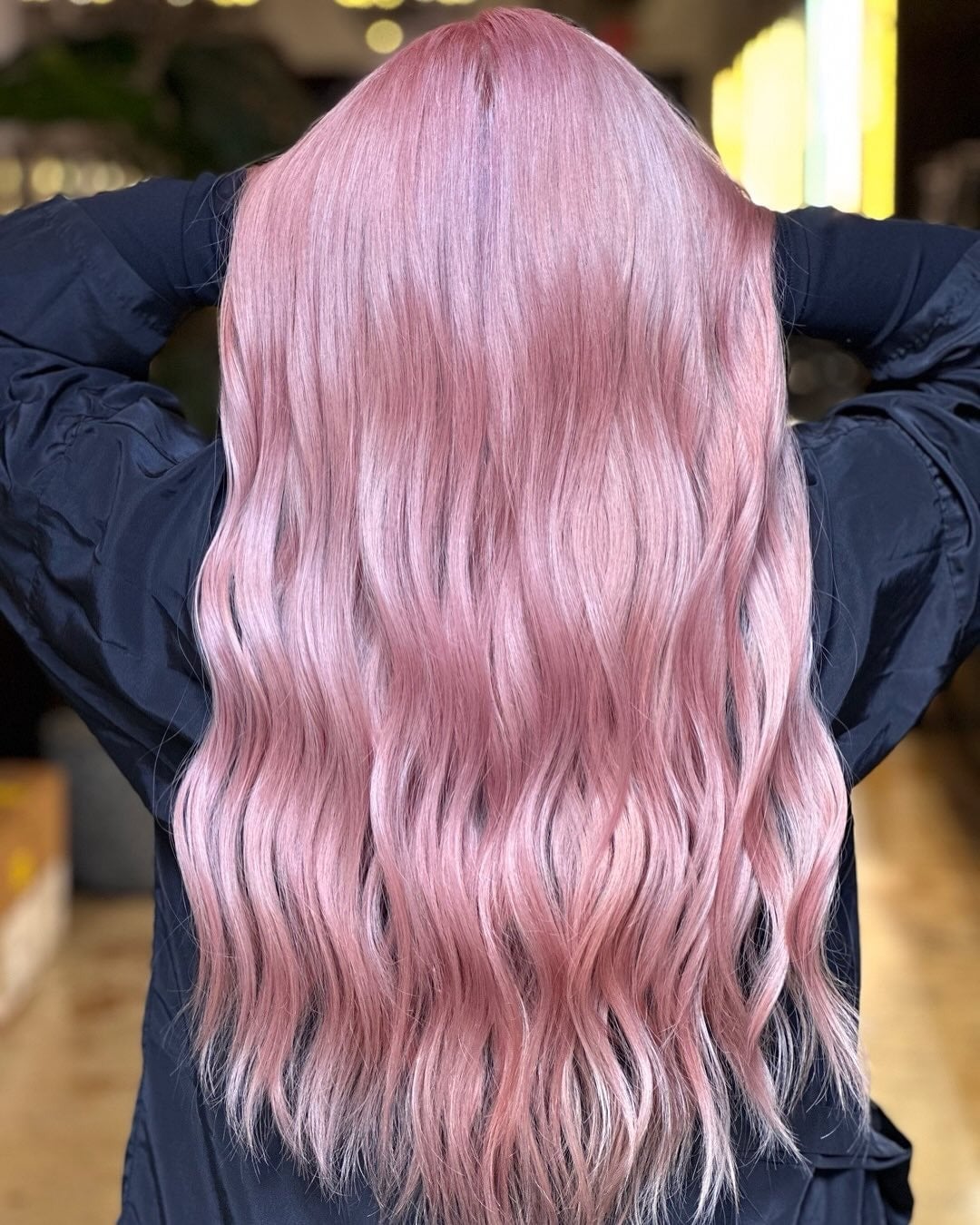 Mid-Back Pastel Pink With Subtle Tonal Variations, Close-Up Take Mid-Back Pastel Pink With Subtle Tonal Variations, Close-Up Take — Pink Hair Dye Inspiration