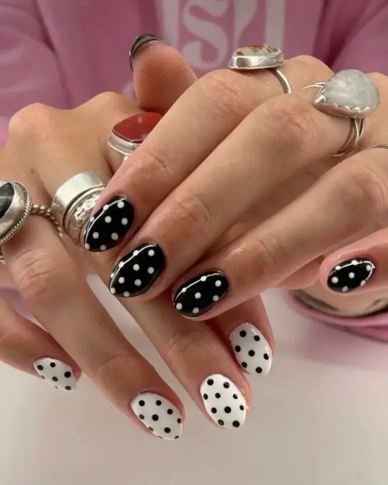 Polka Dot Fall Nails Ideas for a Cute Seasonal Manicure