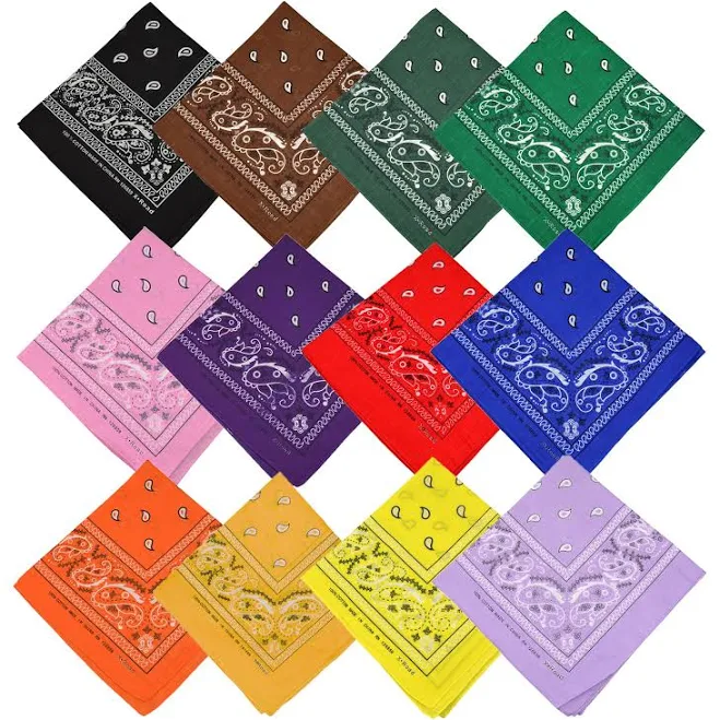 accessory 12pc Paisley Cotton Bandannas Etsy - MannaMall $19.99