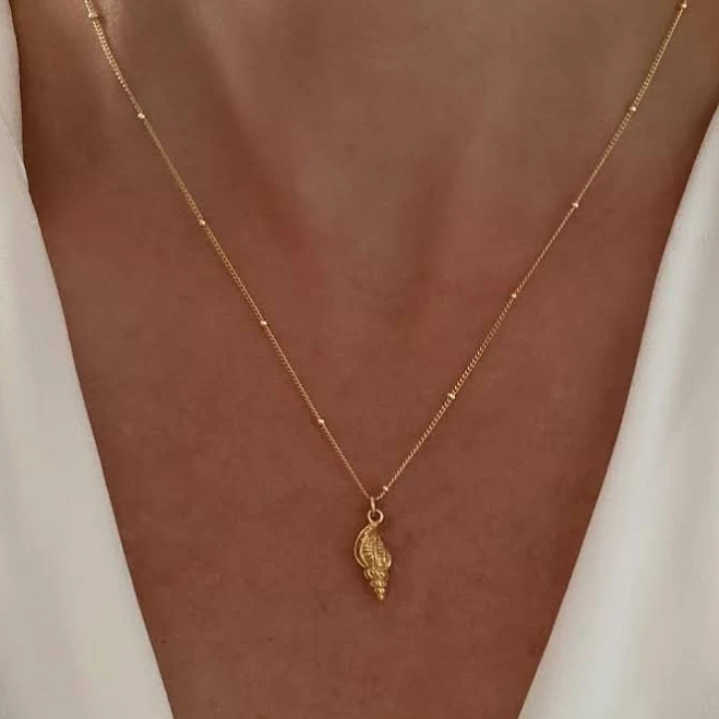 accessory 14K Gold Dainty Shell Conch Necklace Etsy - TheJewelryStandard $32
