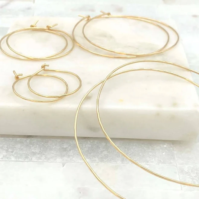 accessory 14K Gold Filled Hammered Hoop Earrings Etsy - LauraneElisabeth $20.4