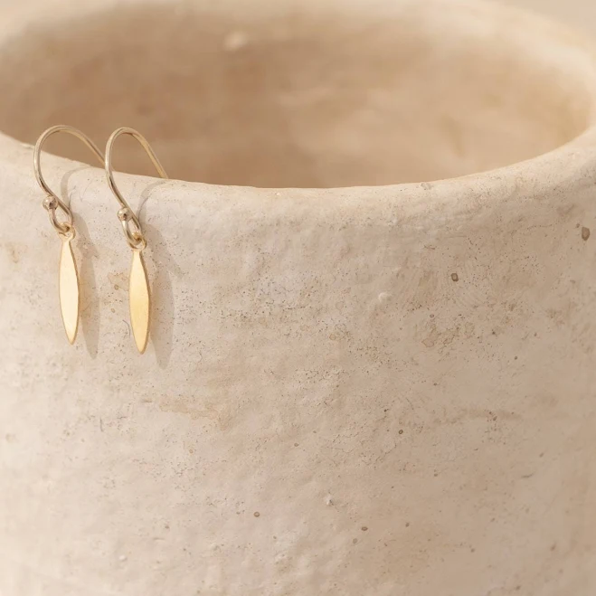 accessory 14K Gold Filled Skinny Marquise Drop Earrings Etsy - SeaAndCitrus $32.3
