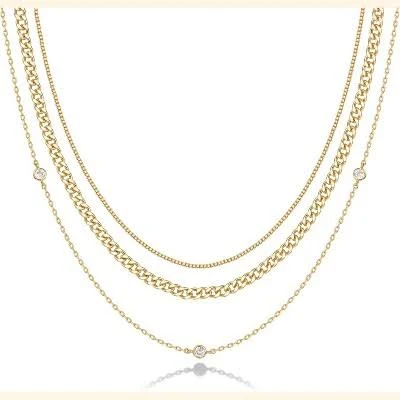 accessory 14K Gold Layered Chain Stack Necklace Set Target $66.42