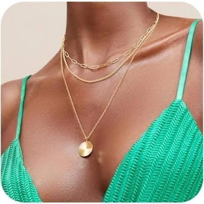 accessory 14K Gold Plated Dainty Layered Gold Necklace Set Target $40.99