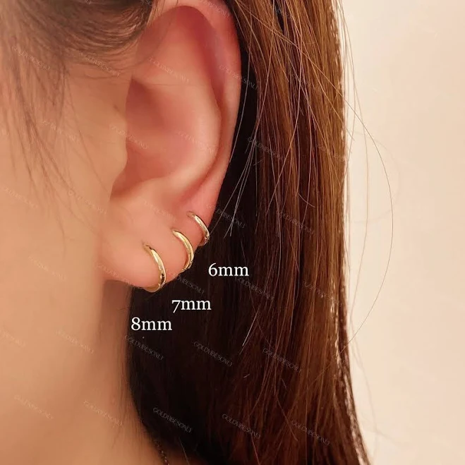 accessory 14K Gold Tiny Simple Huggie Hoops Earrings Etsy - Seller $7.83
