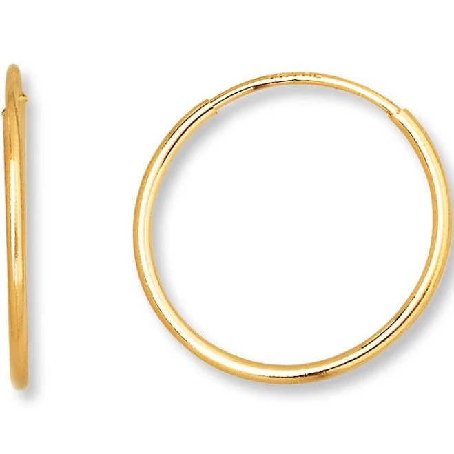 accessory 14K Yellow Gold Endless Hoop Earrings Kay Jewelers $99.99