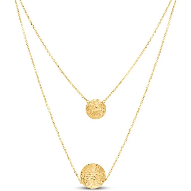 accessory 14K Yellow Gold Layered Concave Disc Necklace Kay Jewelers $407.99