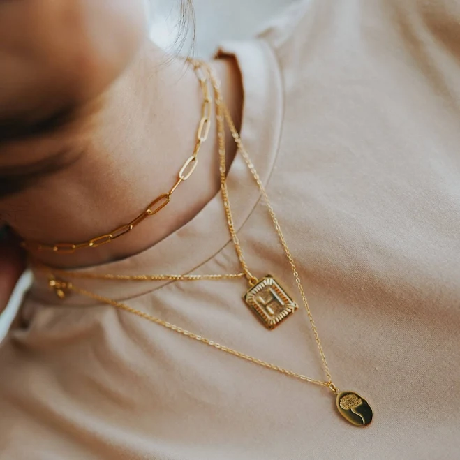 accessory 18K Gold Layering Necklace Set (3Pcs) Etsy - BABEINA $54