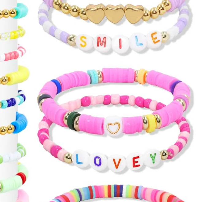 accessory 60 Pcs Stackable Elastic Friendship Bracelets Toytooth $26.3