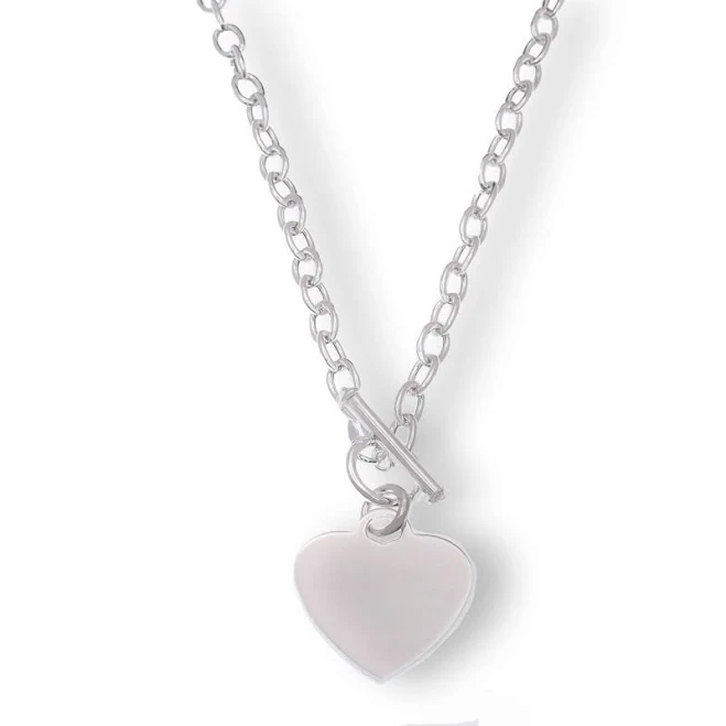 accessory 925 Sterling Silver Heart Charm Necklace Silver Palace $50.28